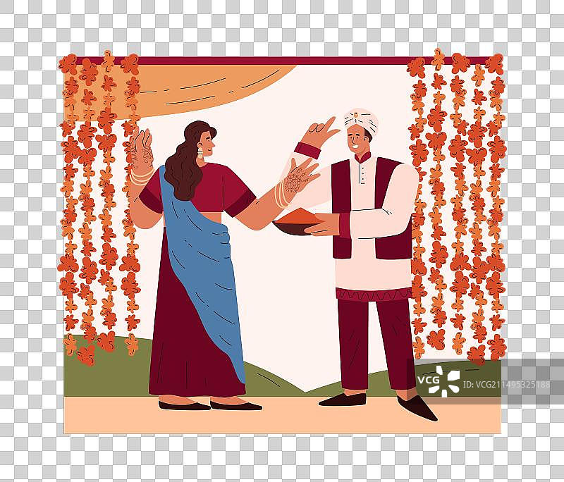 印度婚礼主题的快乐人群场景图片素材