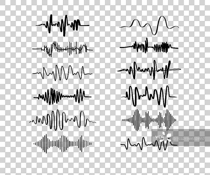 声波涂鸦音频射频信号图片素材