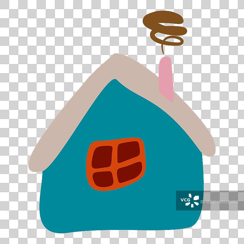 扁平风格的彩色歪斜小屋图片素材