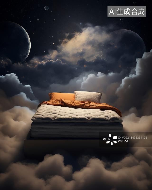 【AI数字艺术】席梦思床垫睡眠床素材图片素材