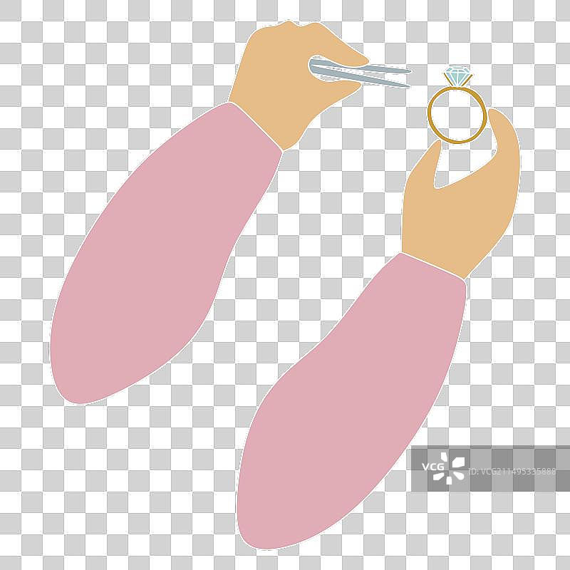 珠宝制作概念：珠宝商的手图片素材