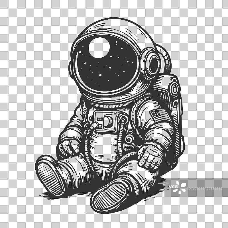 身穿宇航服的婴儿图片素材