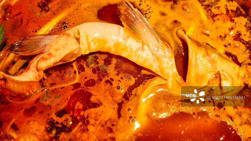 贵州特色美食酸汤鱼火锅图片素材