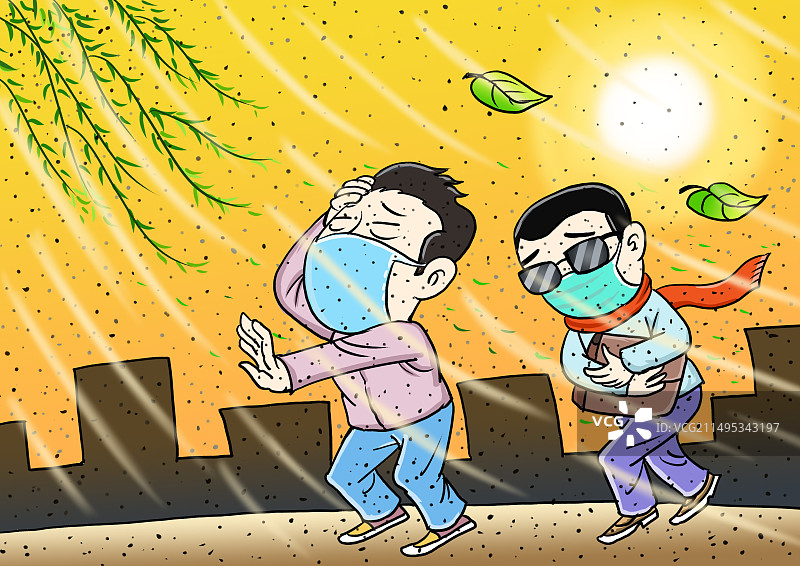 大风大雾扬沙沙尘暴天气图片素材