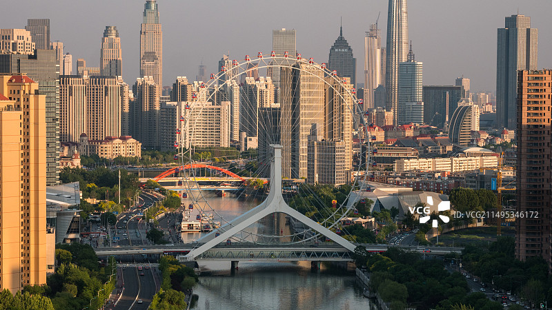 天津之眼摩天轮特写图片素材