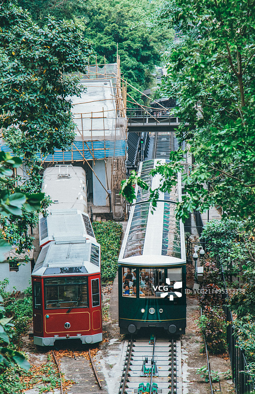 香港太平山山顶缆车图片素材