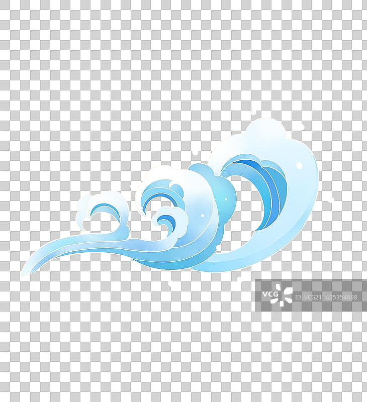 简约创意国风线海浪插画图片素材