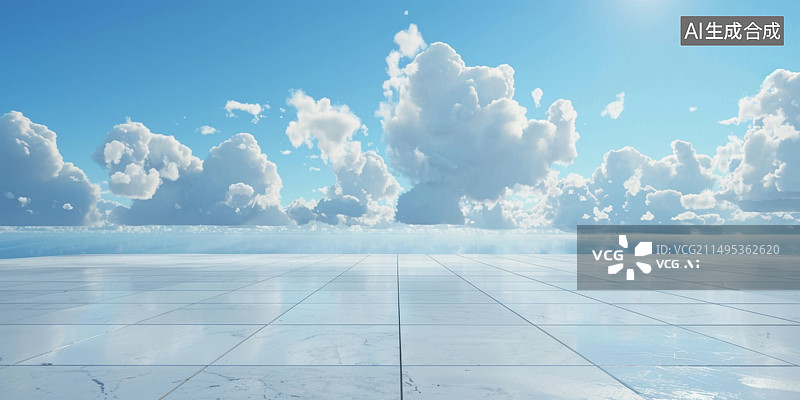 【AI数字艺术】空旷的路面和海面图片素材