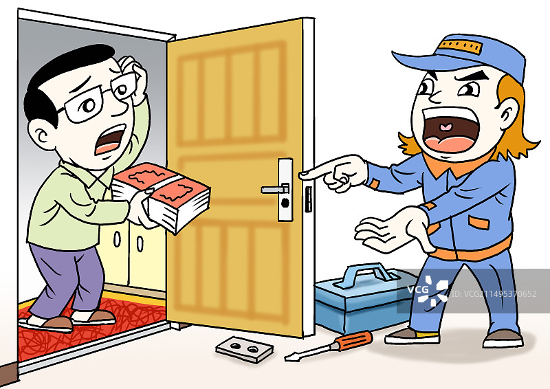 维修门锁遭遇坐地起价图片素材