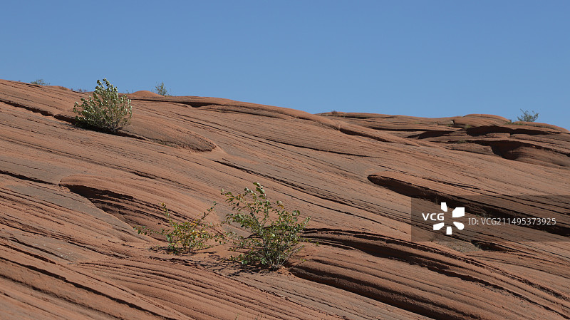 陕西榆林市波浪谷火焰丹霞洛河组砂岩图片素材