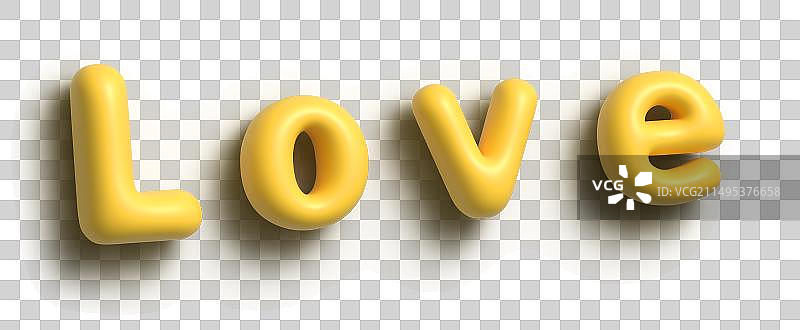 3D立体字膨胀风情人节520LOVE字体设计图片素材