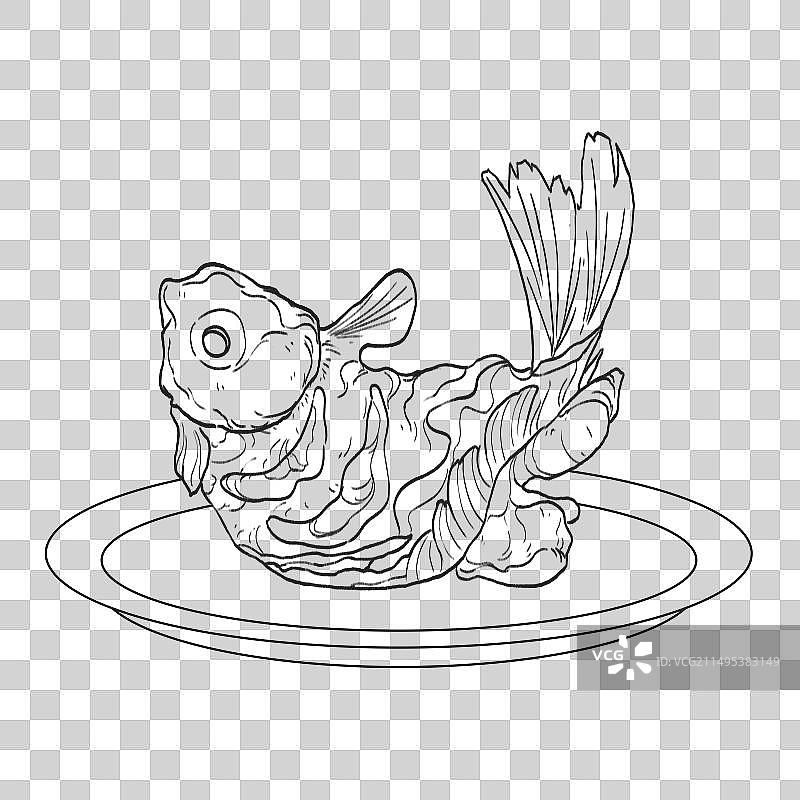 中国传统美食-鲁菜糖醋鲤鱼图片素材