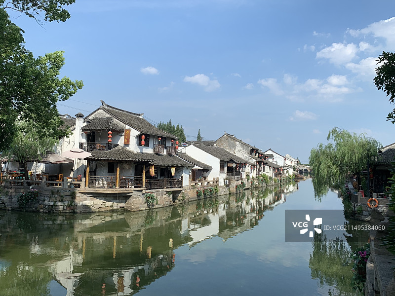 上海金山枫泾古镇，江南水乡图片素材