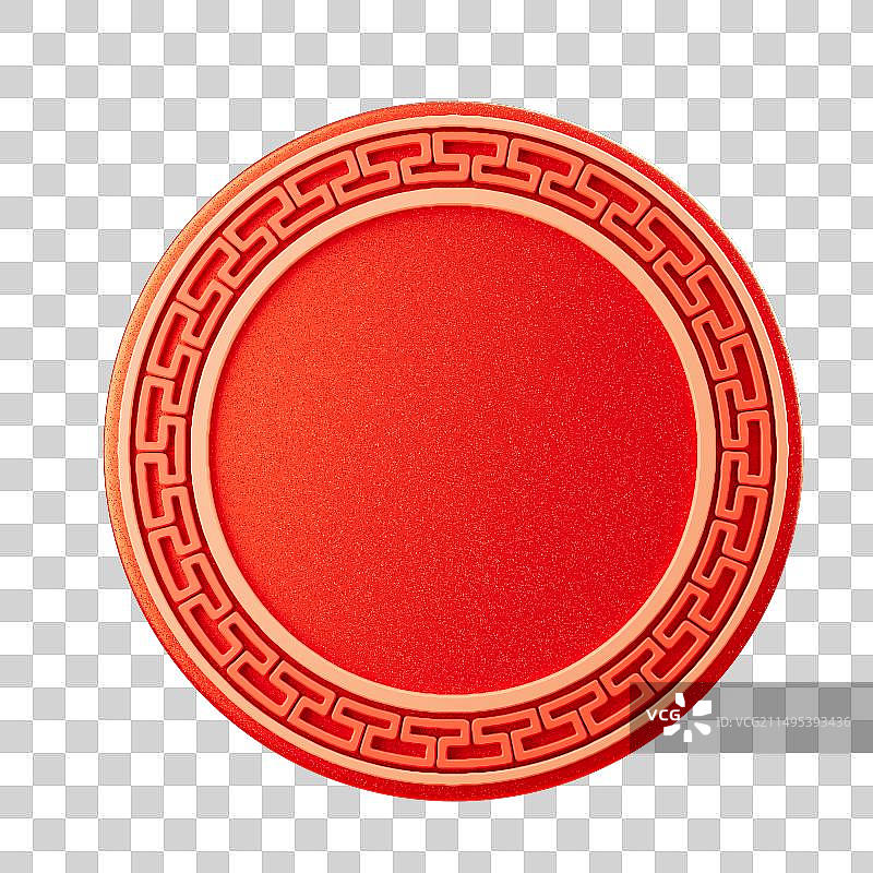 3D渲染中式边框纹样元素图片素材