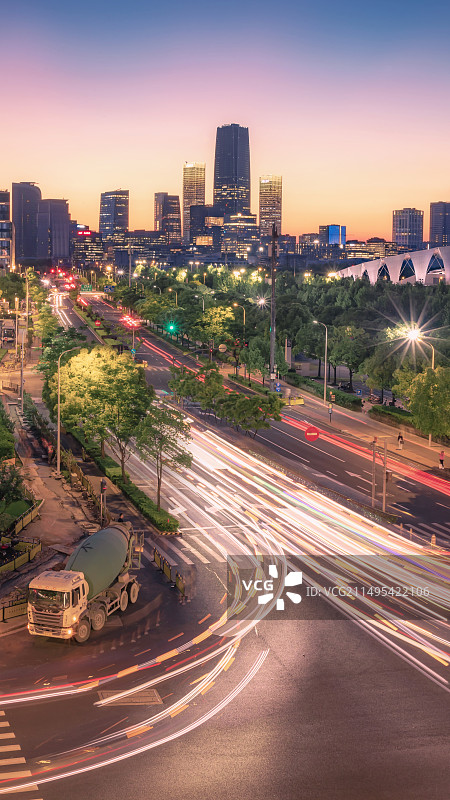 太古里日落车轨图片素材