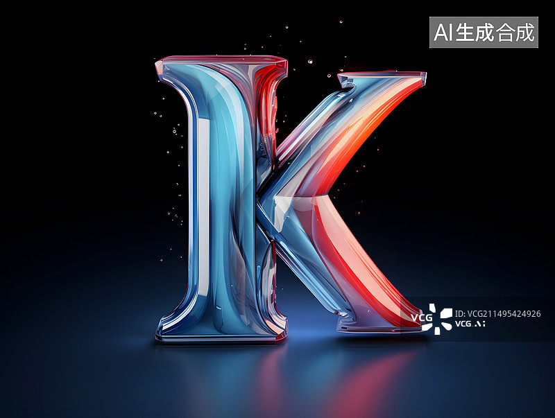 【AI数字艺术】科技感字母K图片素材