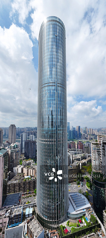 重庆市渝中区重庆古城墙通远门段城门及城墙中央商务区CBD航拍图片素材