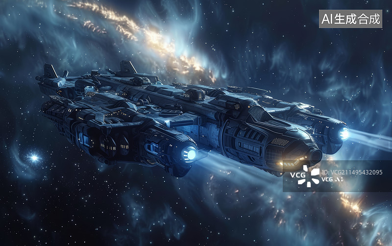 【AI数字艺术】宇宙空间中的宇宙飞船航天飞机空间站图片素材