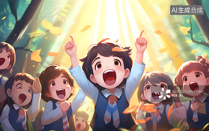 【AI数字艺术】校园合唱节插画图片素材