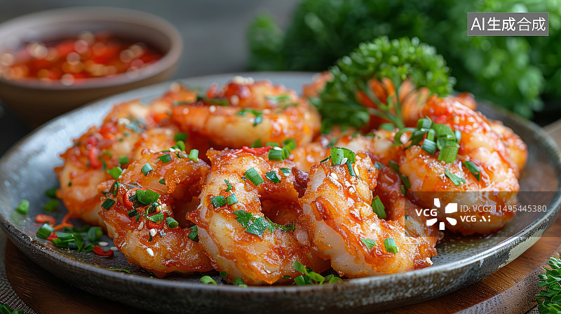 【AI数字艺术】美味的爆炒虾仁图片素材