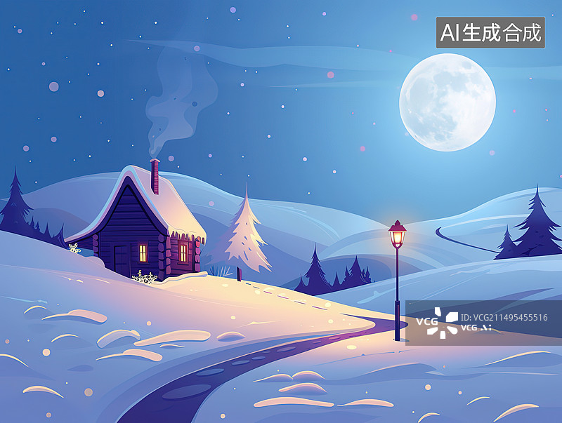 【AI数字艺术】美丽的冰雪中的教堂图片素材