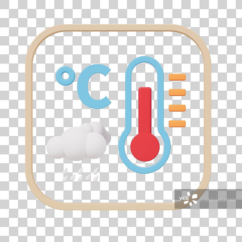 卡通天气预报概念3D元素插画图片素材