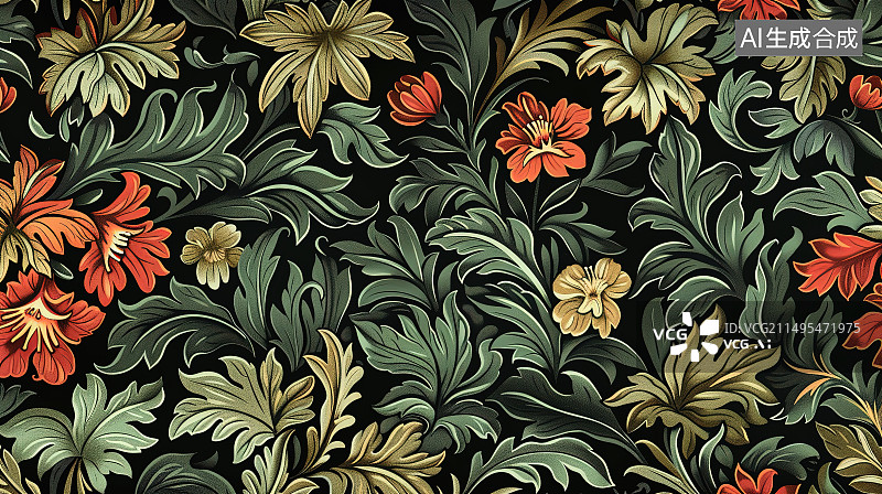 【AI数字艺术】红色开花植物的全帧拍摄图片素材