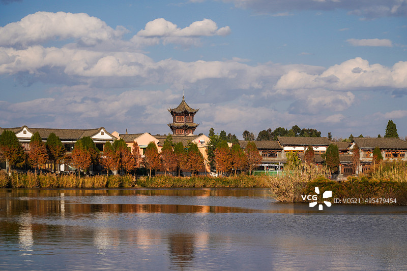 云南民族村建筑群图片素材