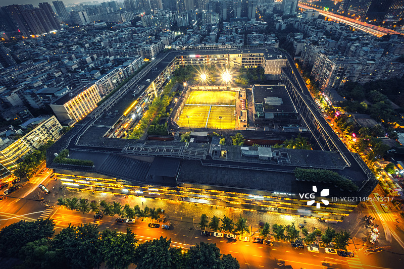 四川成都城市风光，著名景点，西村大院图片素材