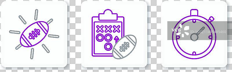 橄榄球用球和秒表图片素材