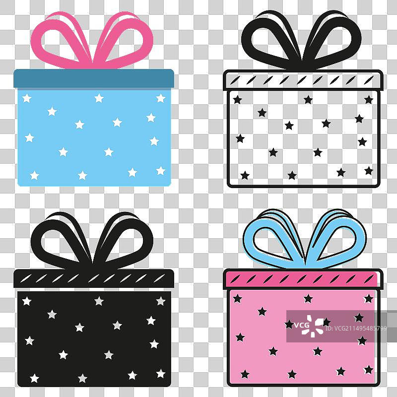 带丝带的礼品盒图标图片素材