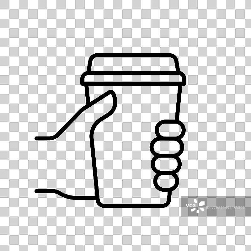 手持可重复使用杯子的外卖咖啡图片素材