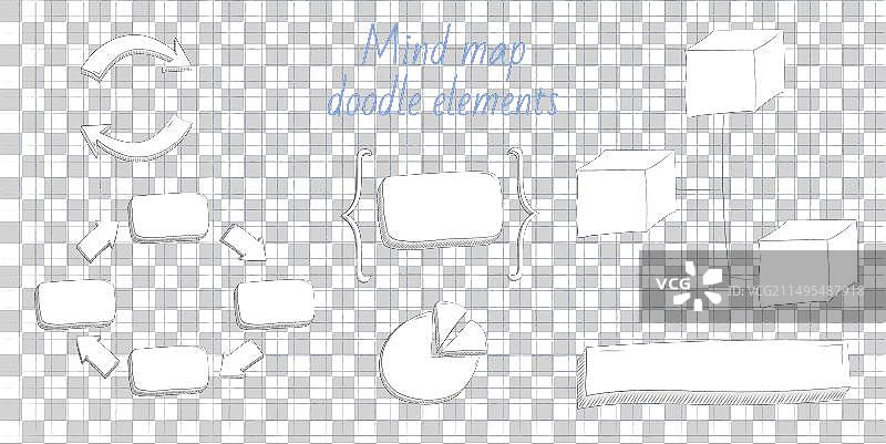 手绘思维导图空白流程图草图图片素材