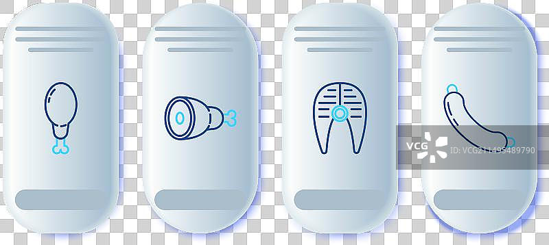 鸡腿鱼牛排香肠图标套餐图片素材