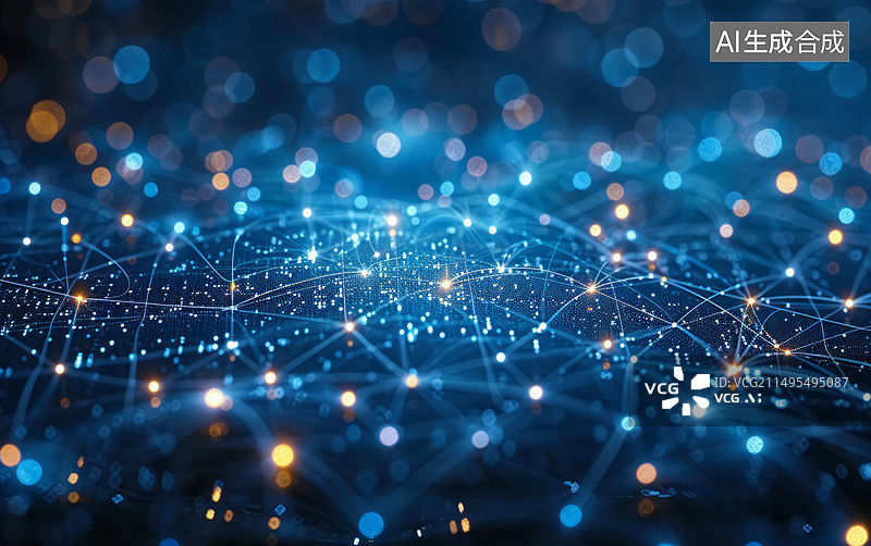 【AI数字艺术】光，线条，信息传播图片素材