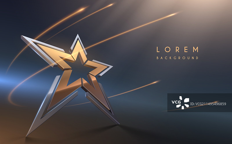 带光效的金色和银色星星图片素材