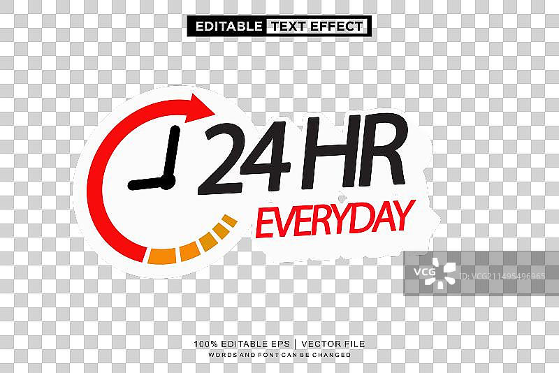 24小时文本效果可编辑文本模板图片素材