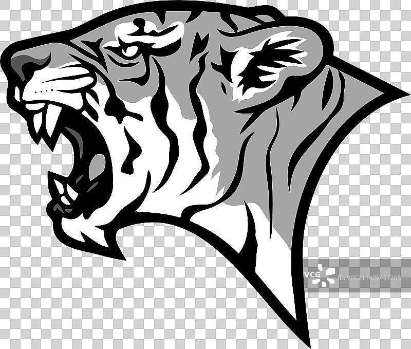 咆哮的老虎头吉祥物设计图片素材