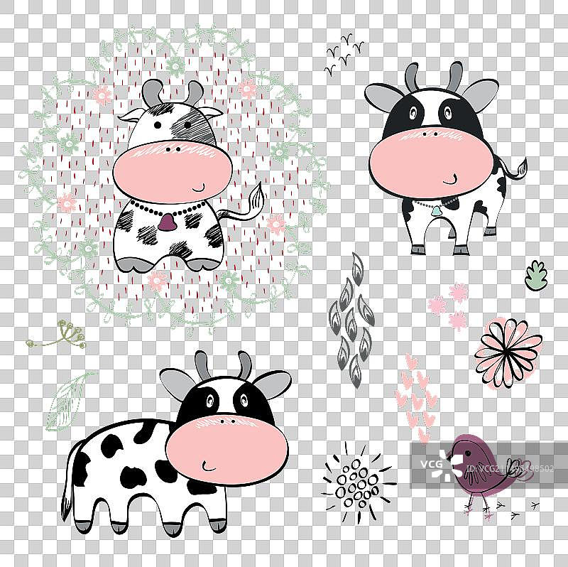 小牛合集图片素材