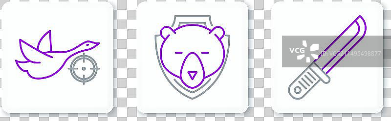 猎人刀、瞄准镜和鸭子图片素材