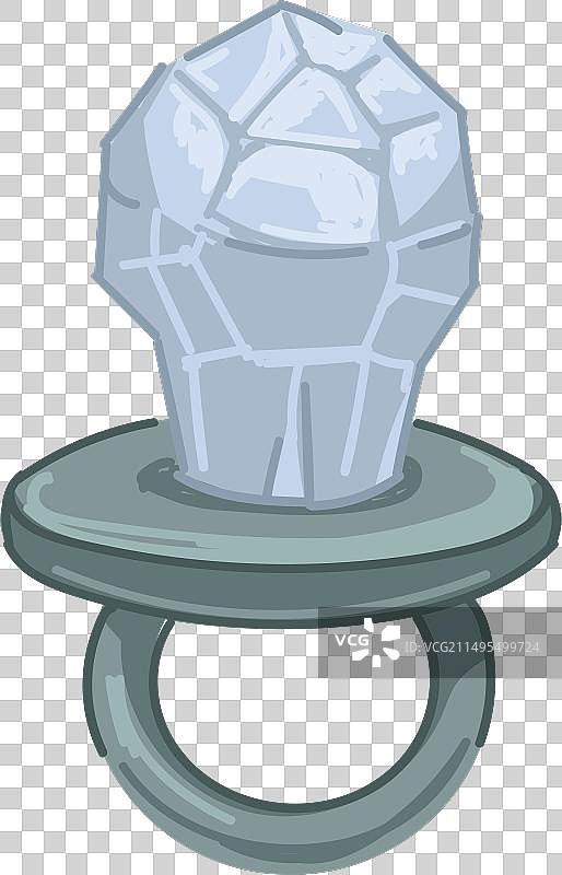 带有水晶的银色戒指现代珠宝图标图片素材