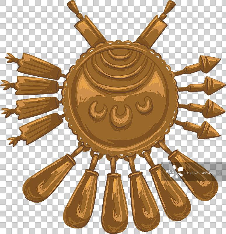 玛雅文明古董胸针图片素材