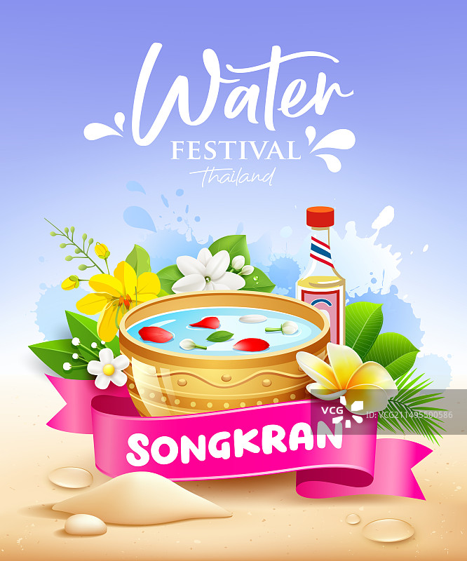 泰国泼水节夏季假日图片素材