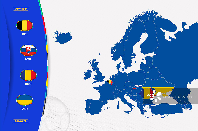 标有国家标记的欧洲地图图片素材