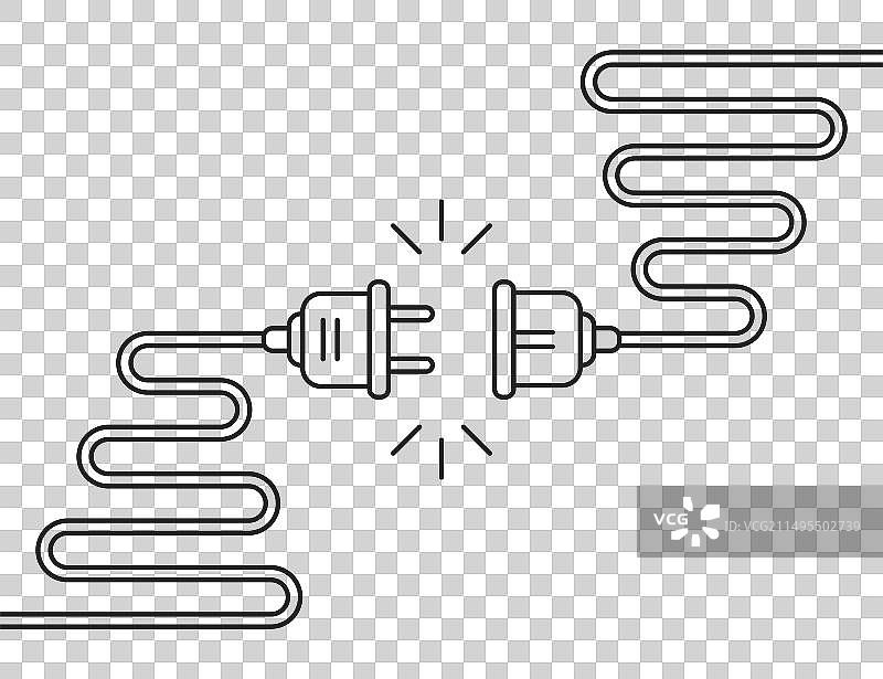 细线电插头与插座一样断开图片素材