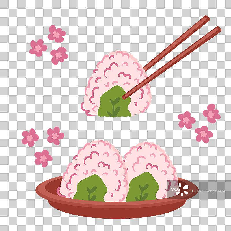 日式春季樱花饭团图片素材