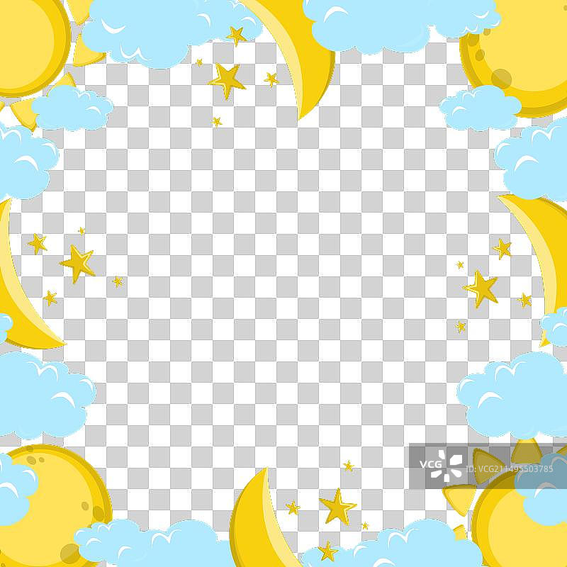 满月与云层框架图片素材