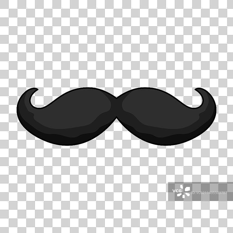 有趣的卷曲绅士黑色胡须面具图片素材