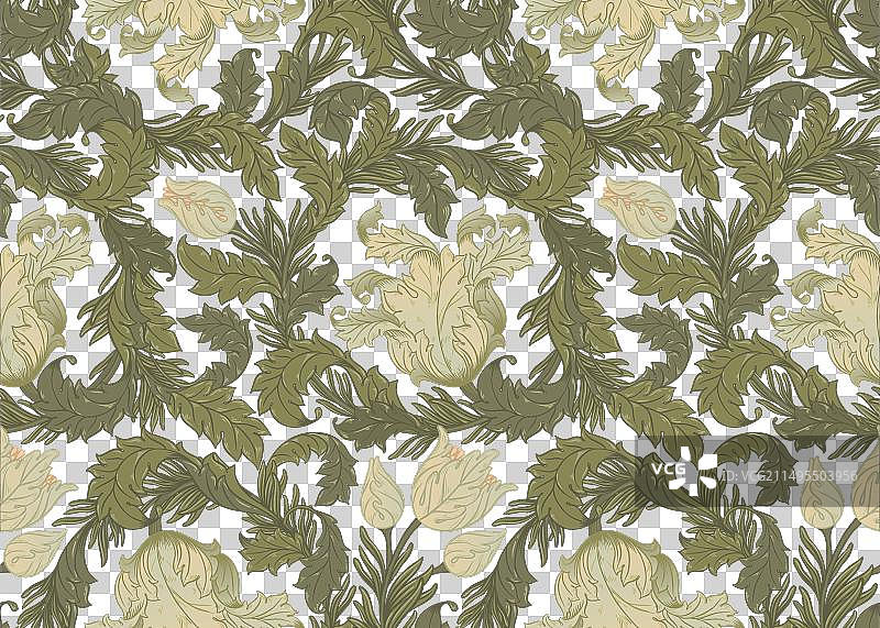 复古花卉无缝图案图片素材