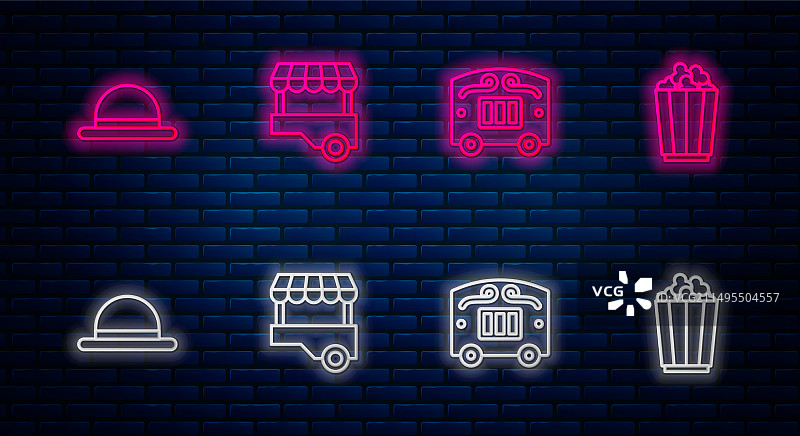 快餐车、马戏车和喜剧演员图片素材